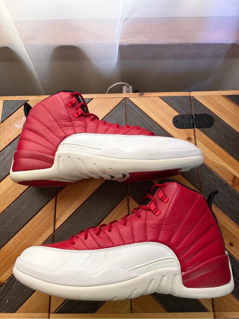 Jordan High-Top Sneakers in Black and Red